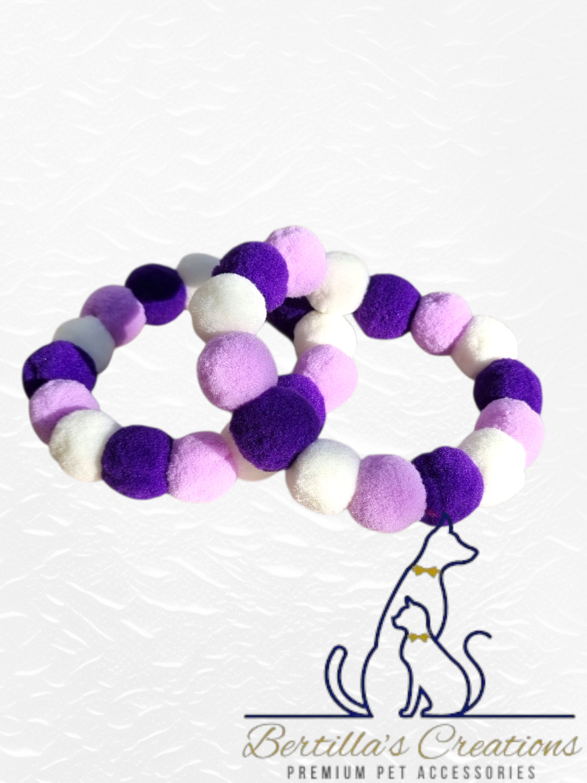 Pom Pom Beaded Collar Monochrome - Bundle of 5