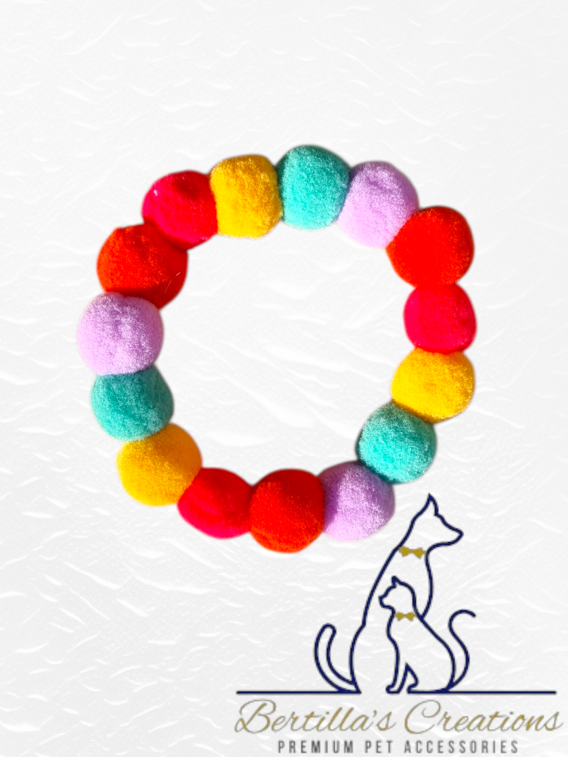 Pom Pom Beaded Collar Multicolor 1 - Bundle of 10