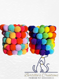 Pom Pom Beaded Collar Multicolor 1 - Bundle of 10