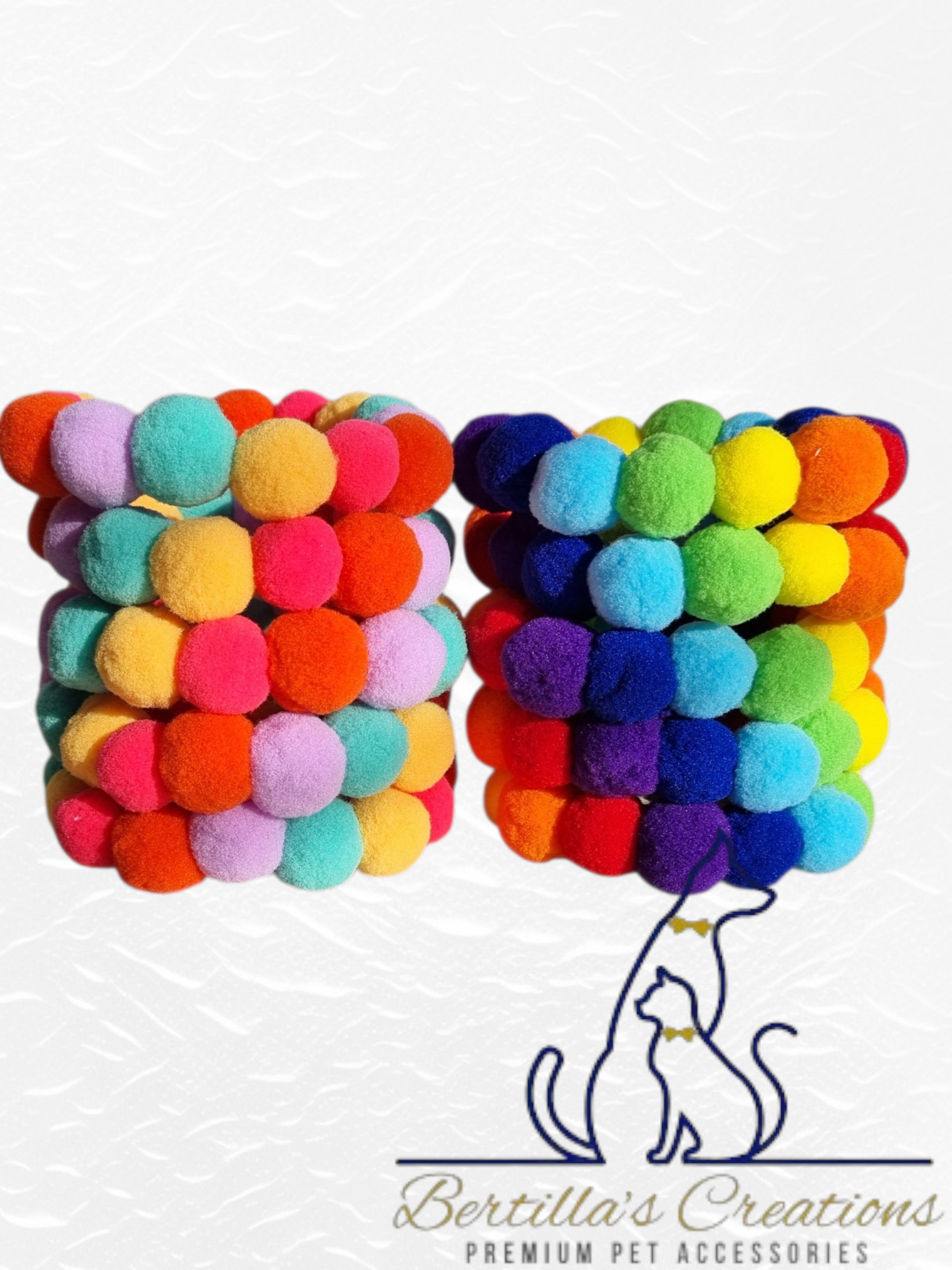 Pom Pom Beaded Collar Multicolor 1 - Bundle of 10