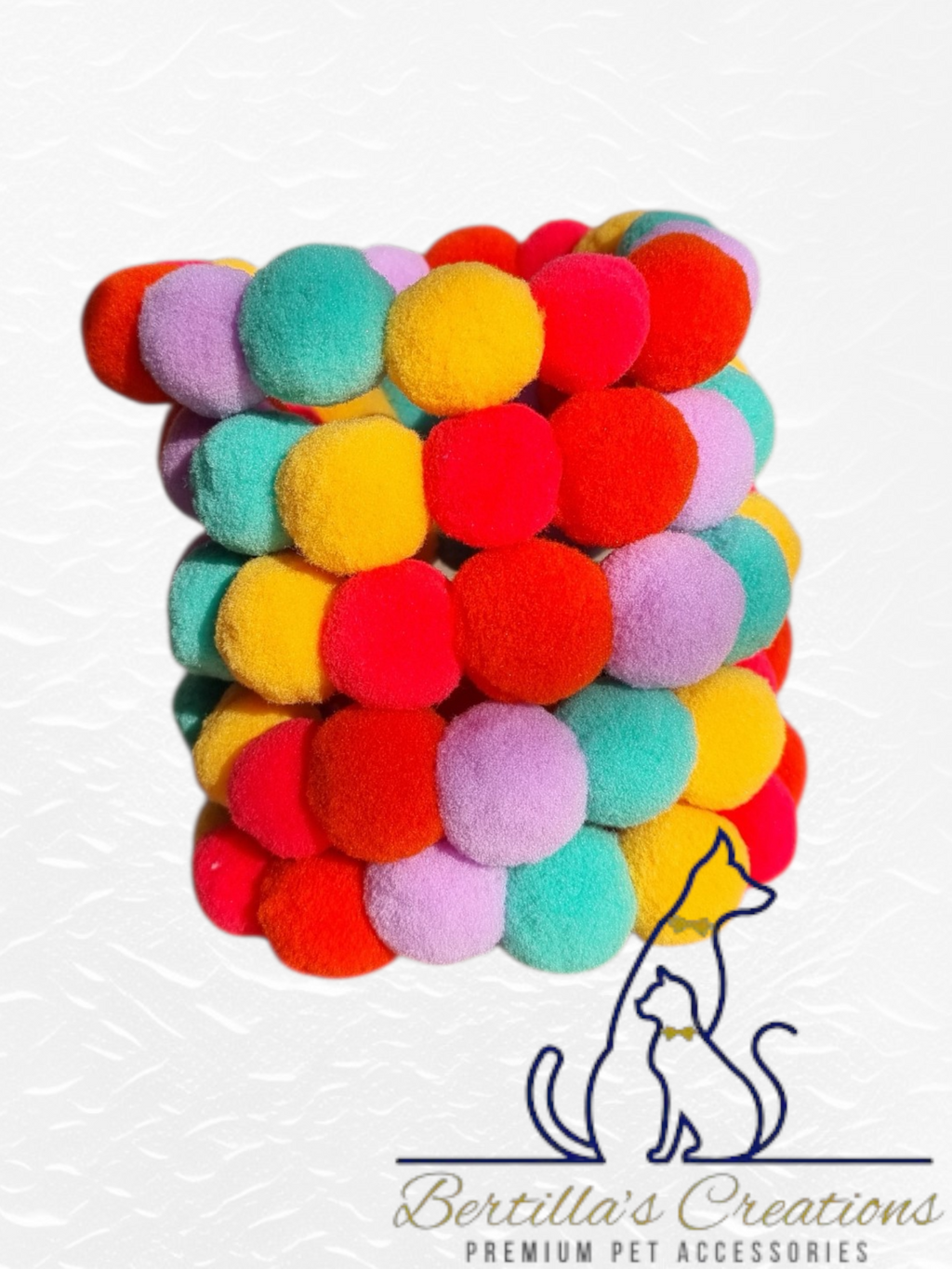 Pom Pom Beaded Collar Multicolor 1 - Bundle of 10