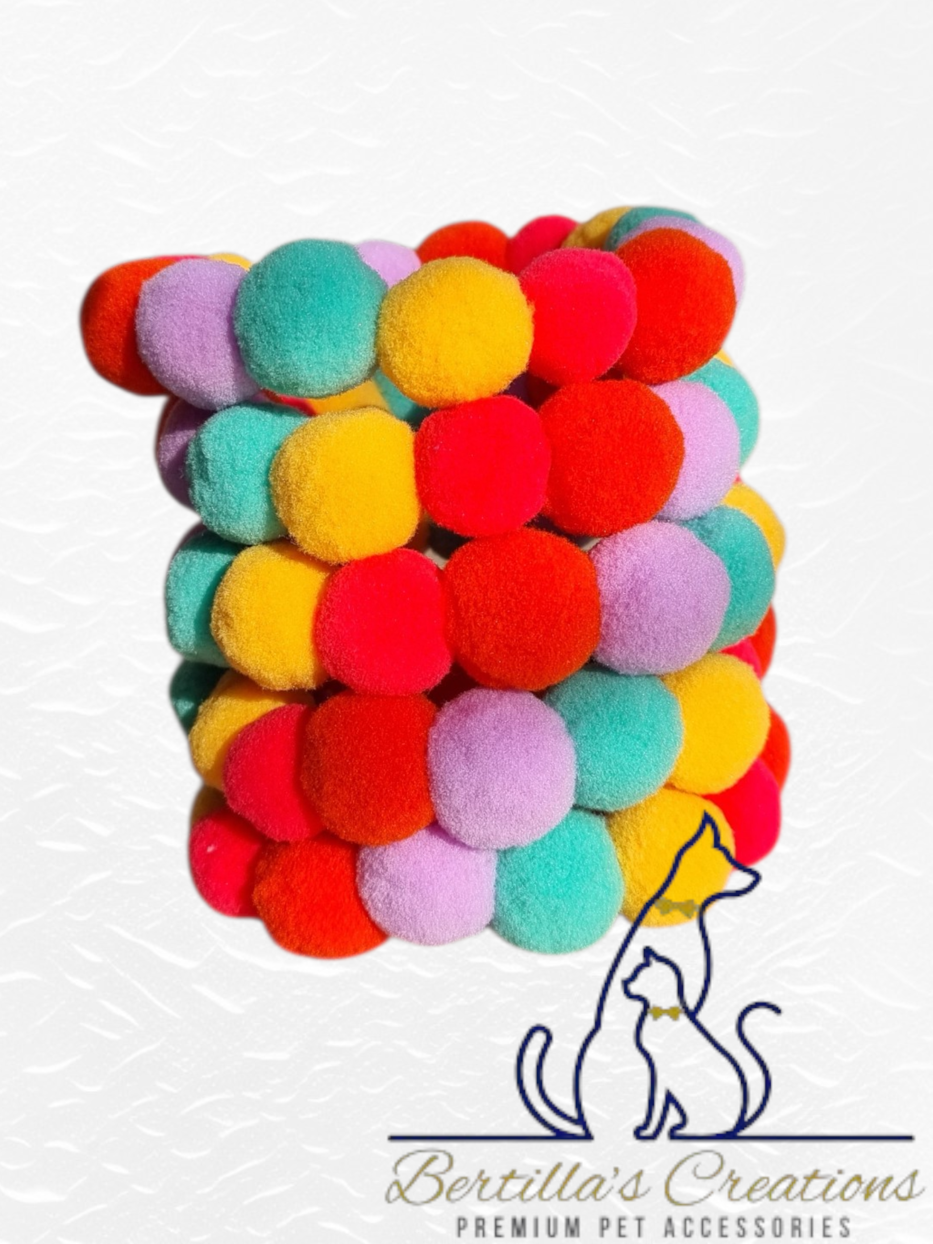 Pom Pom Beaded Collar Multicolor 1 - Bundle of 10