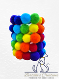 Pom Pom Beaded Collar Rainbow - Bundle of 5