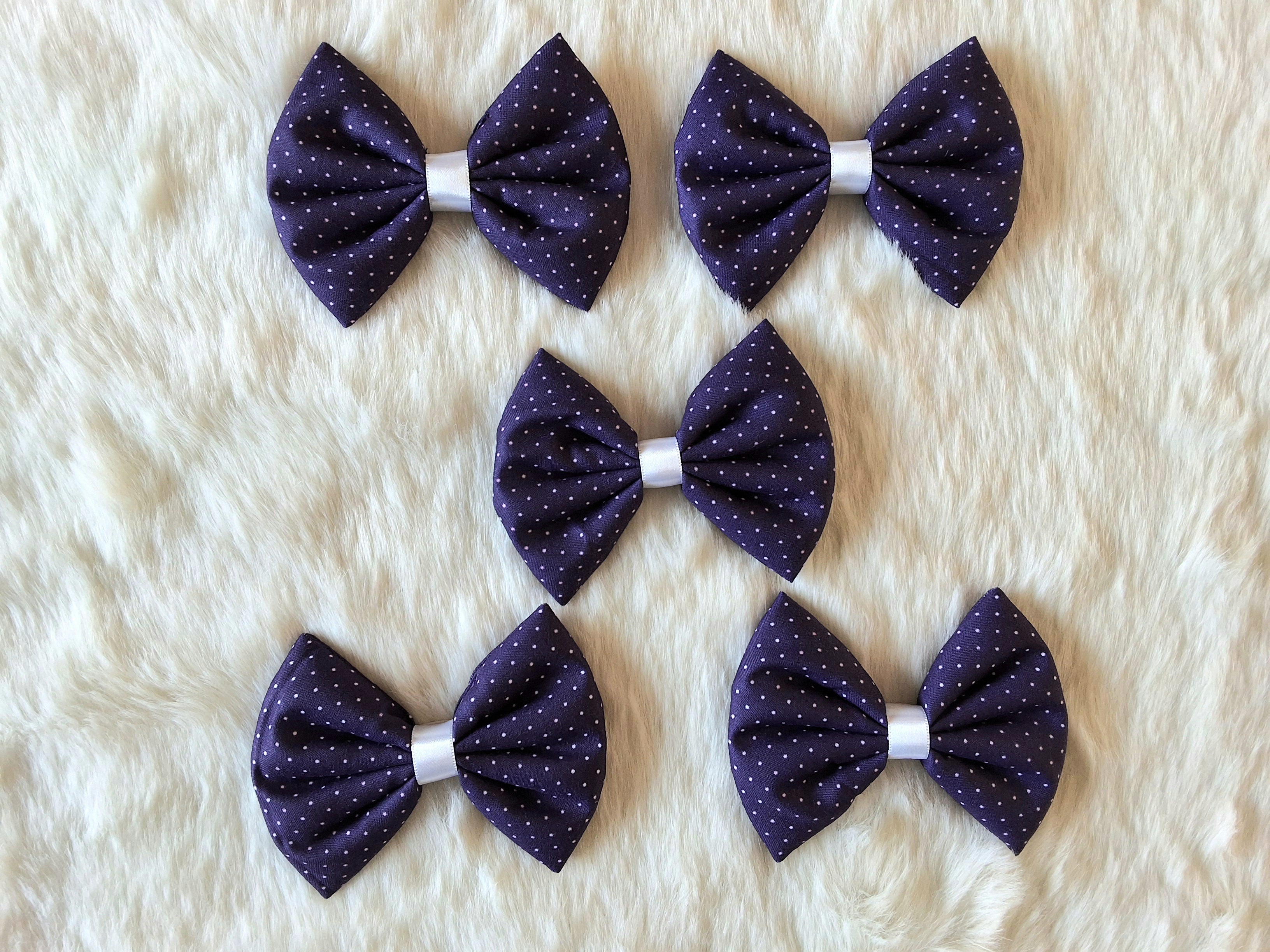 Violet Dotted Bowties- Bundle of 5