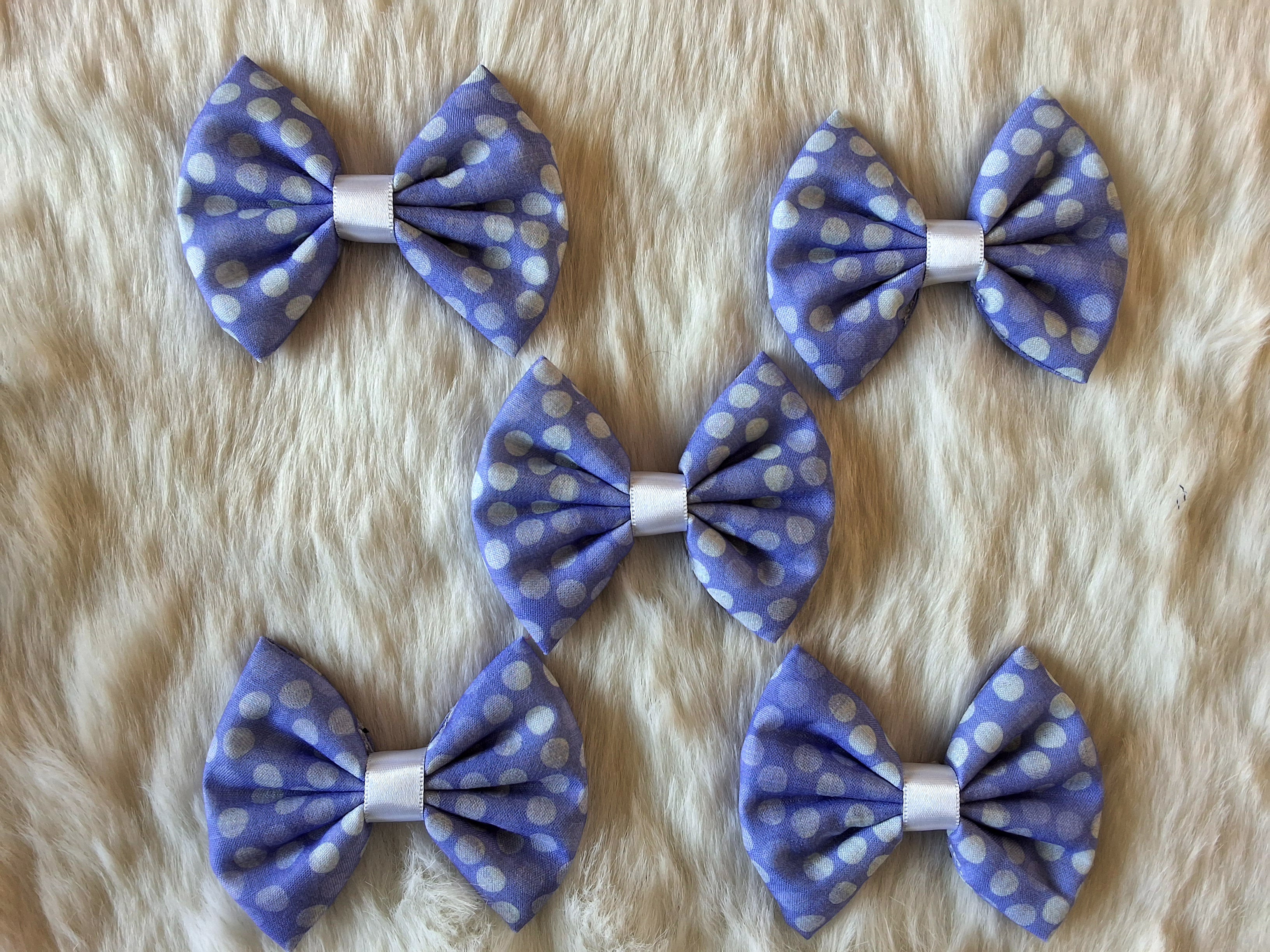 Purple Polka Dotted Bowties- Bundle of 5