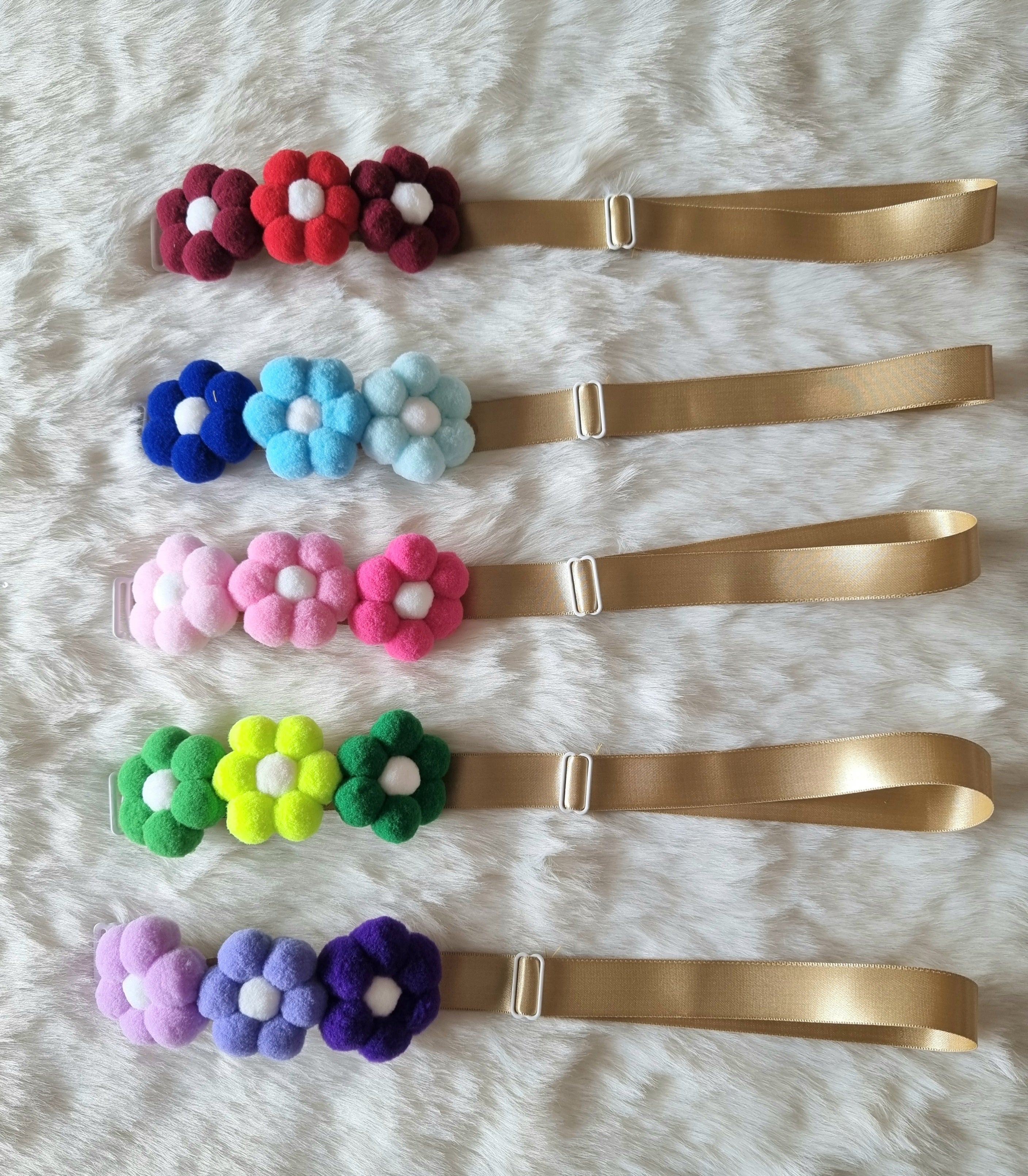 3 Floweret Pom Pom Collar - Bundle of 5