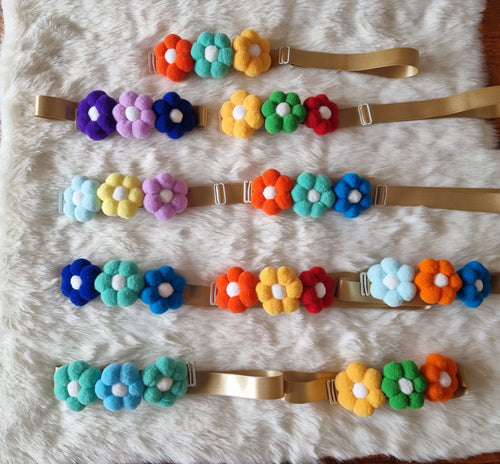 3 Floweret Pom Pom Collar - Bundle of 5