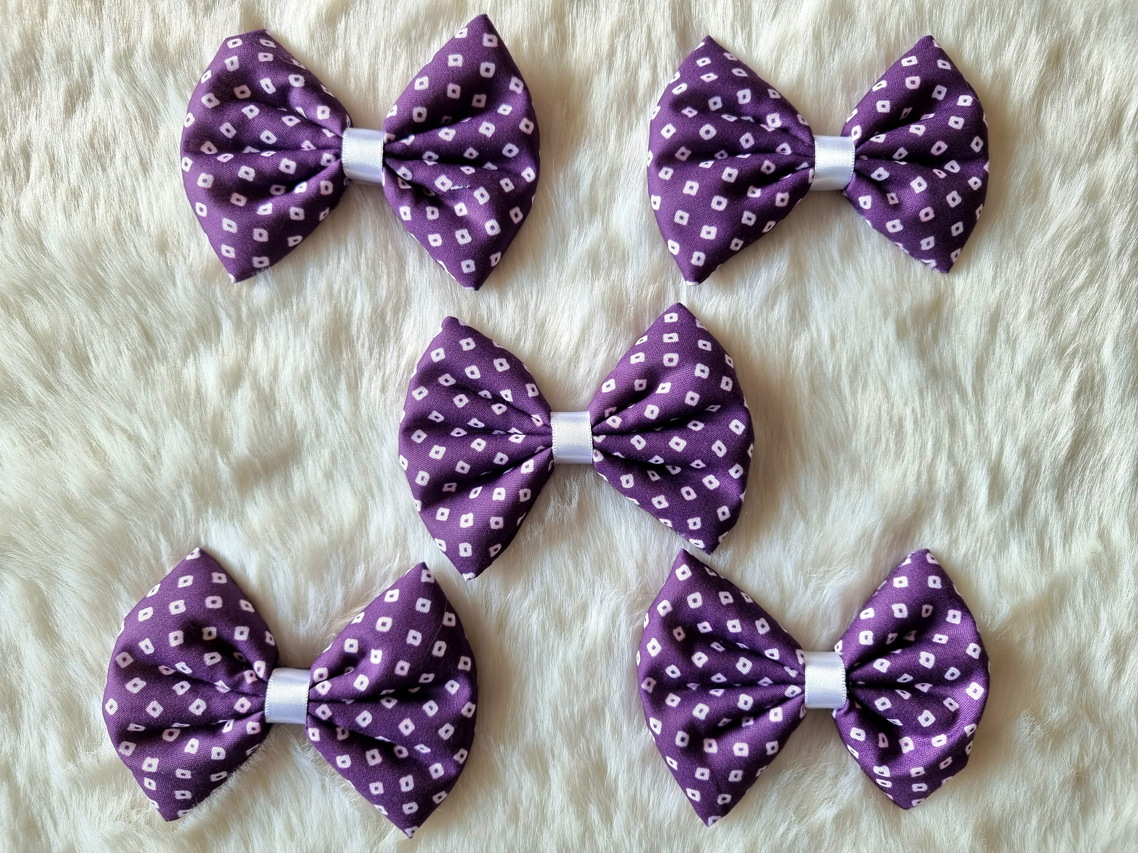 Purple Bhandhani Bows - Bundle of 5