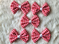 Red Gingham Bows - Bundle of 5