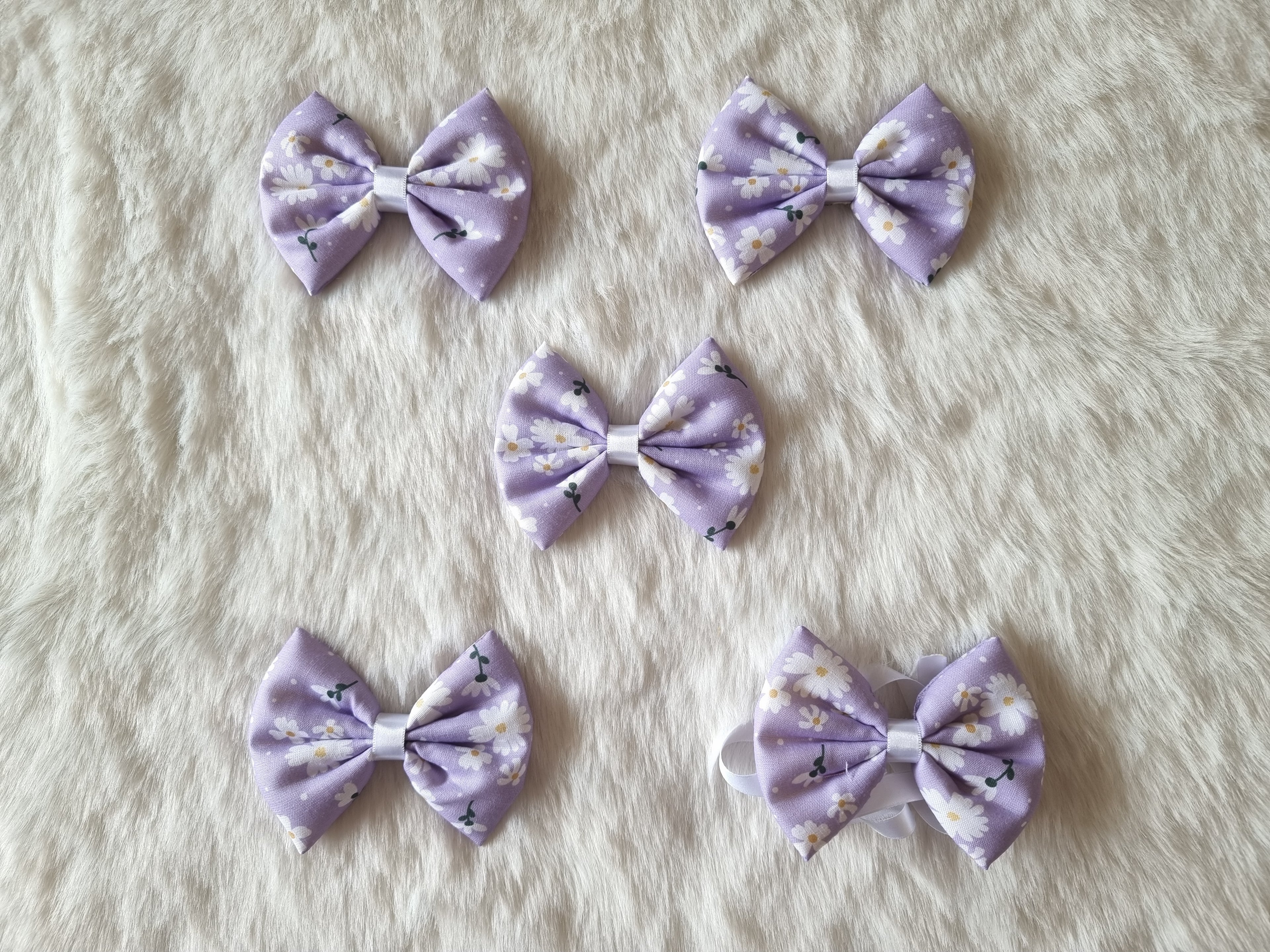 Light Purple Floral Bowties - Bundle of 5
