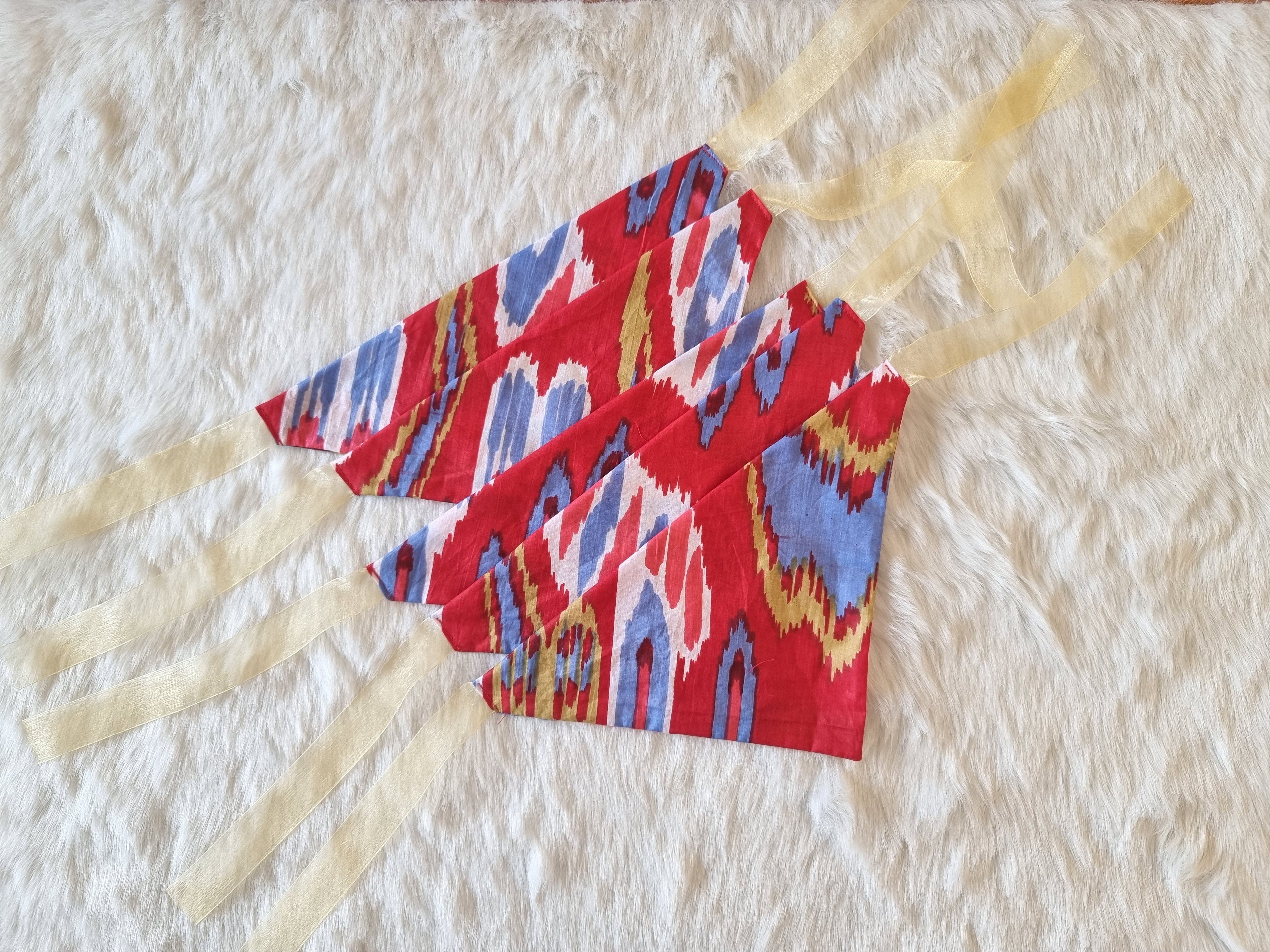 Crimson Ikat | Soft Cotton Tie-On Bandana for Dogs- Bundle of 5 (Copy)