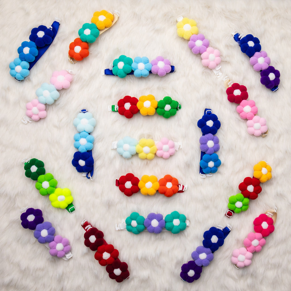 3 Floweret Pom Pom Collar - Bundle of 5