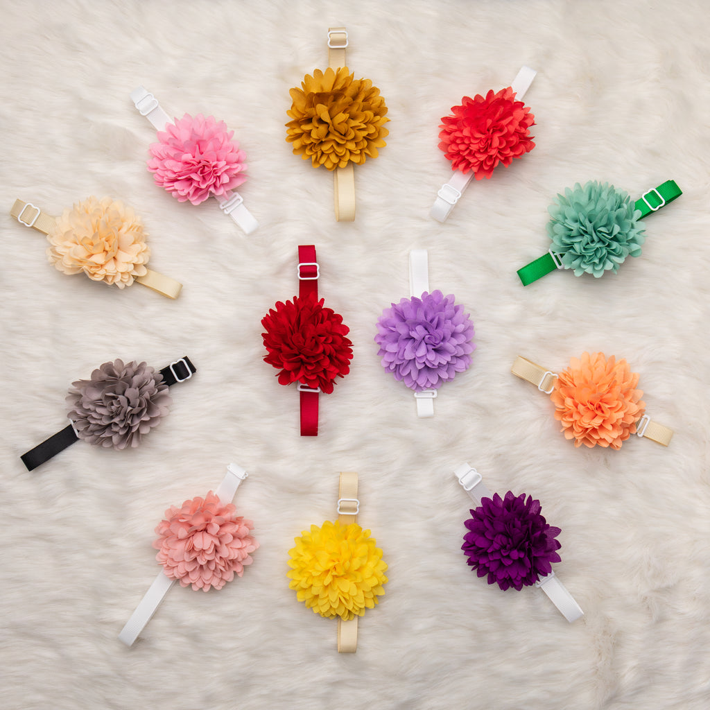 Chiffon Pom Flower Collar - Bundle of 5