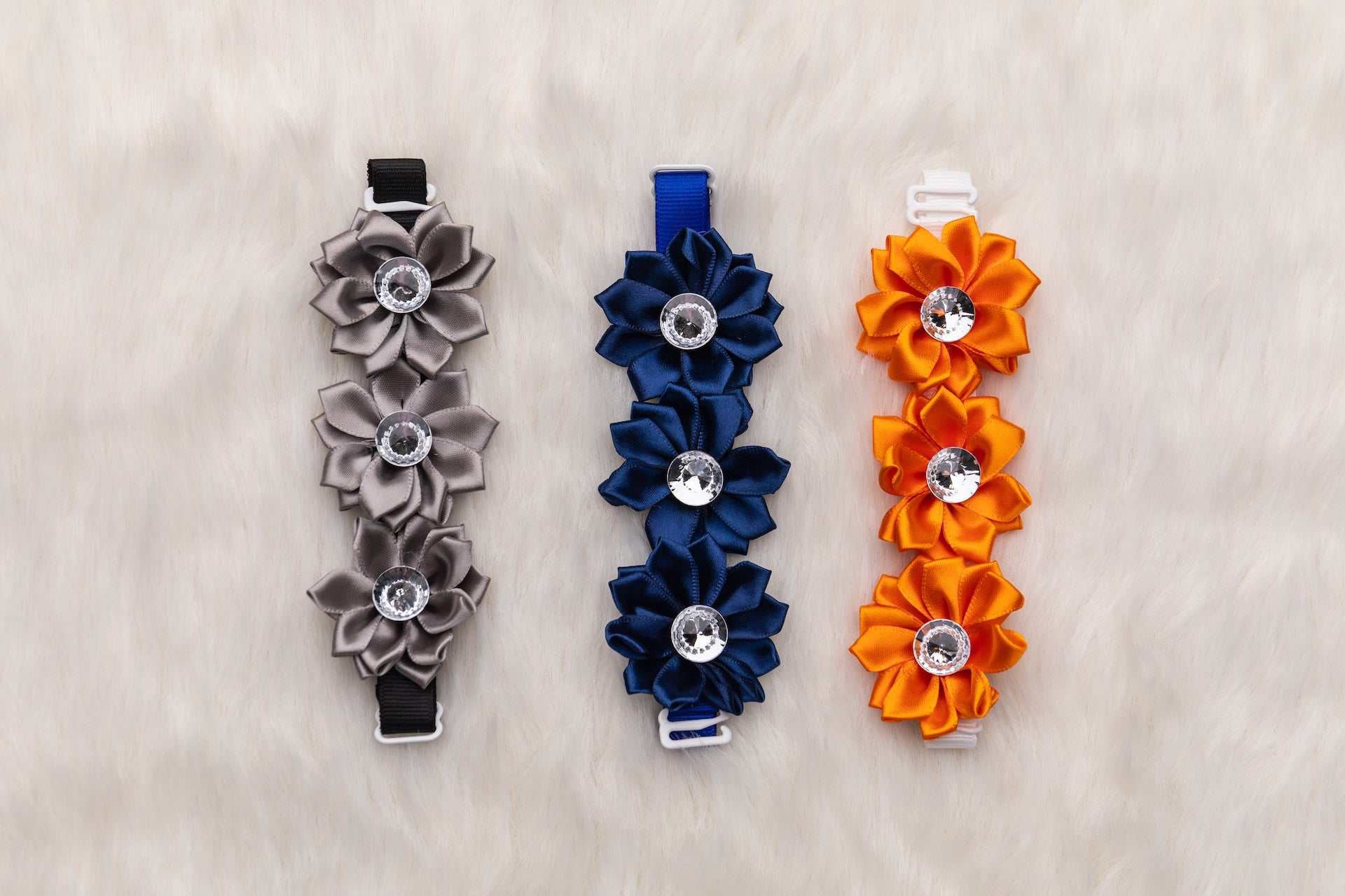 Rhinestone Trio Flower Collar - Bundle of 5
