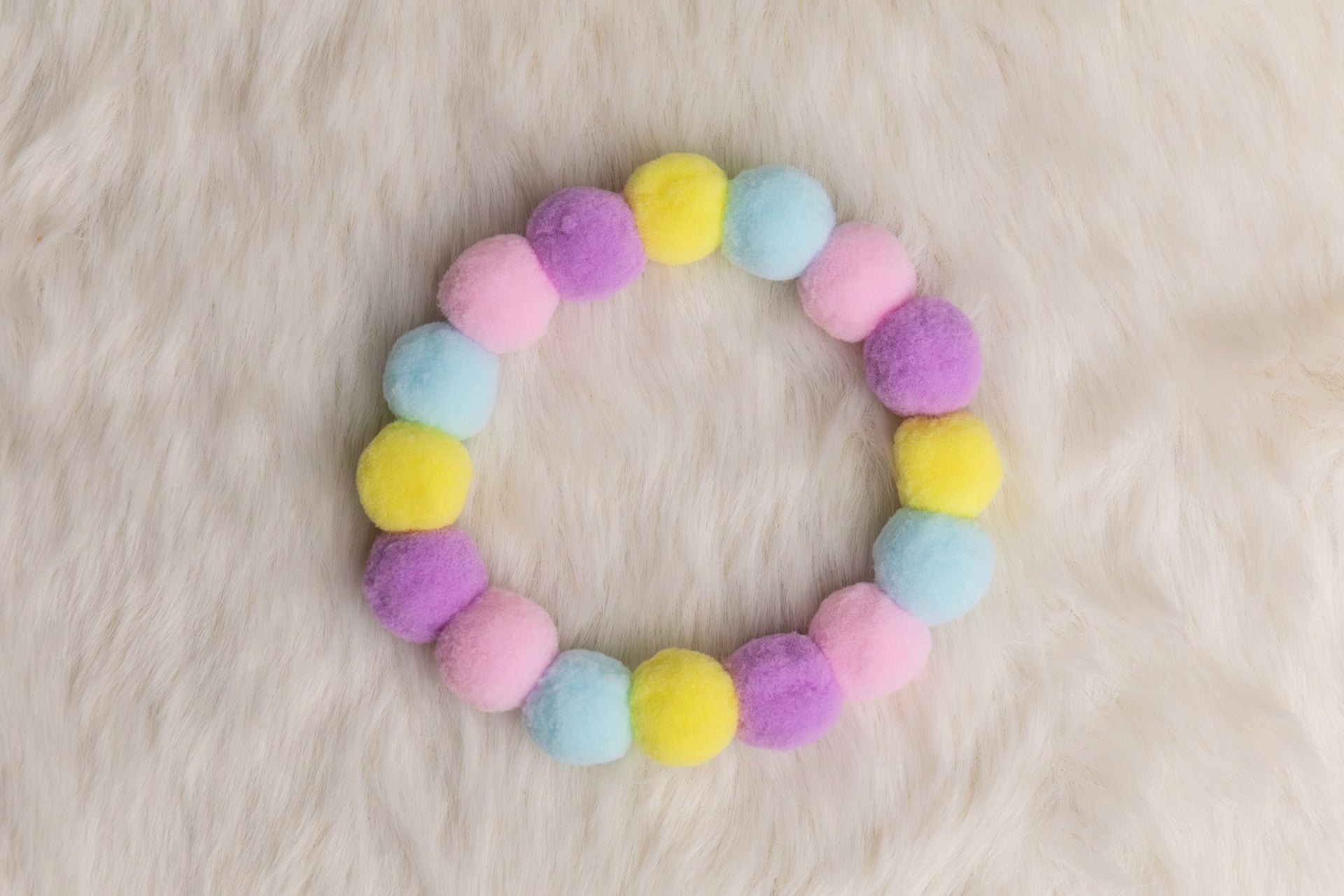 Pom Pom Beaded Collar Pastels - Bundle of 5