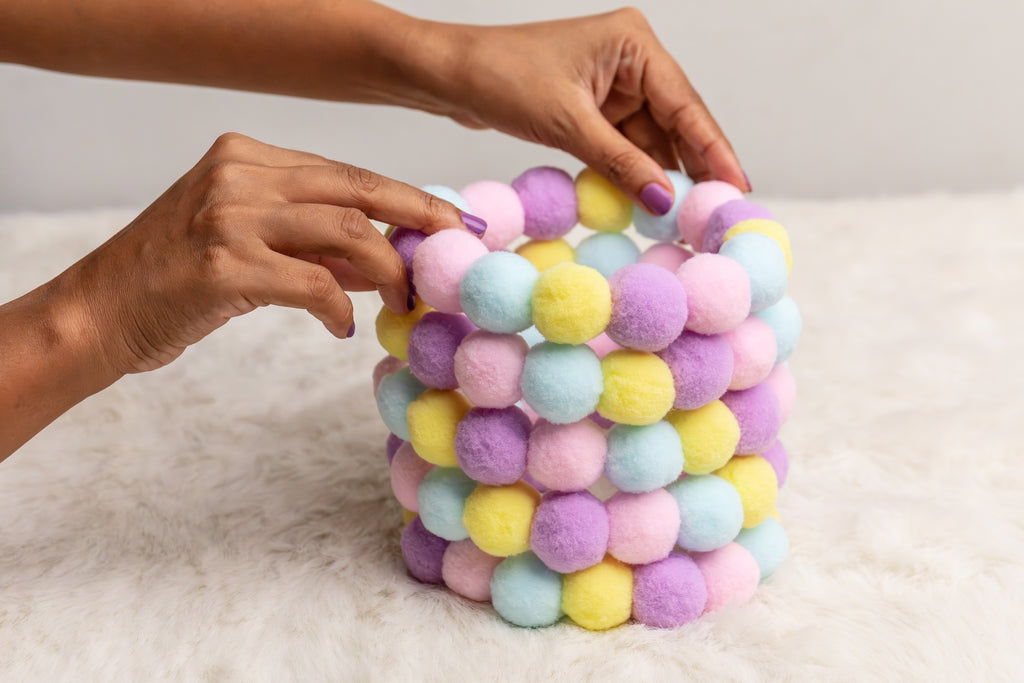 Pom Pom Beaded Collar Pastels - Bundle of 5