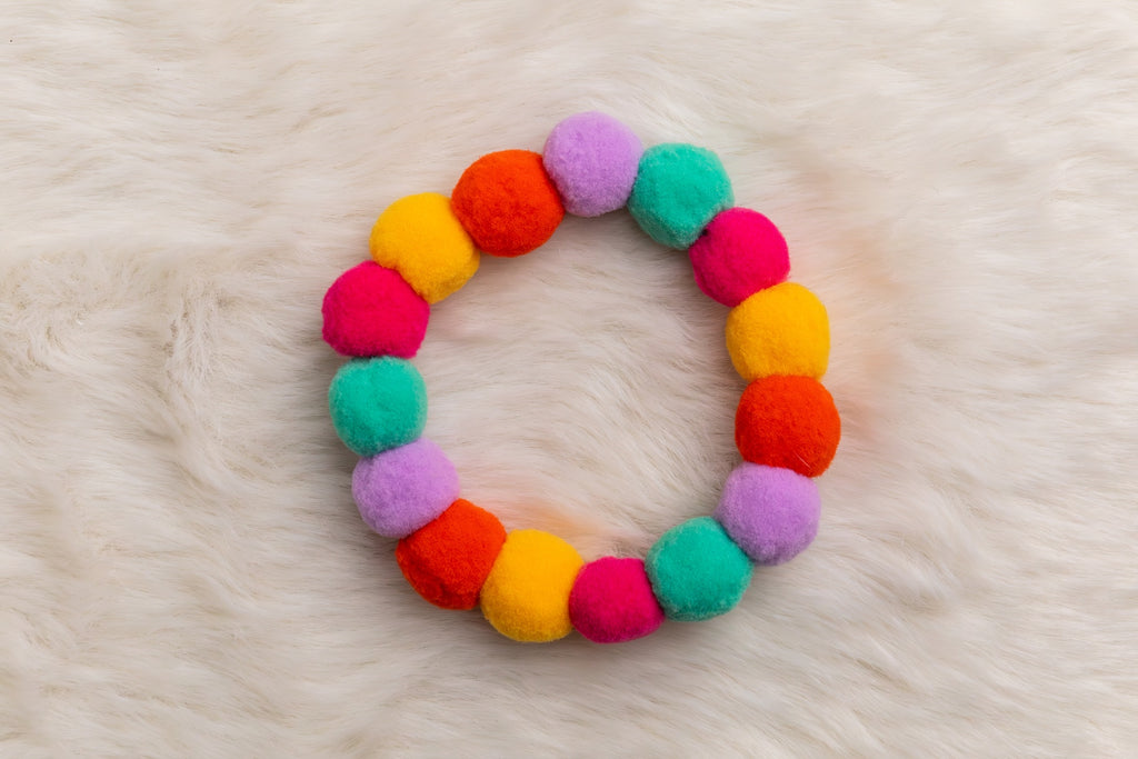 Pom Pom Beaded Collar Multicolor 1 - Bundle of 5