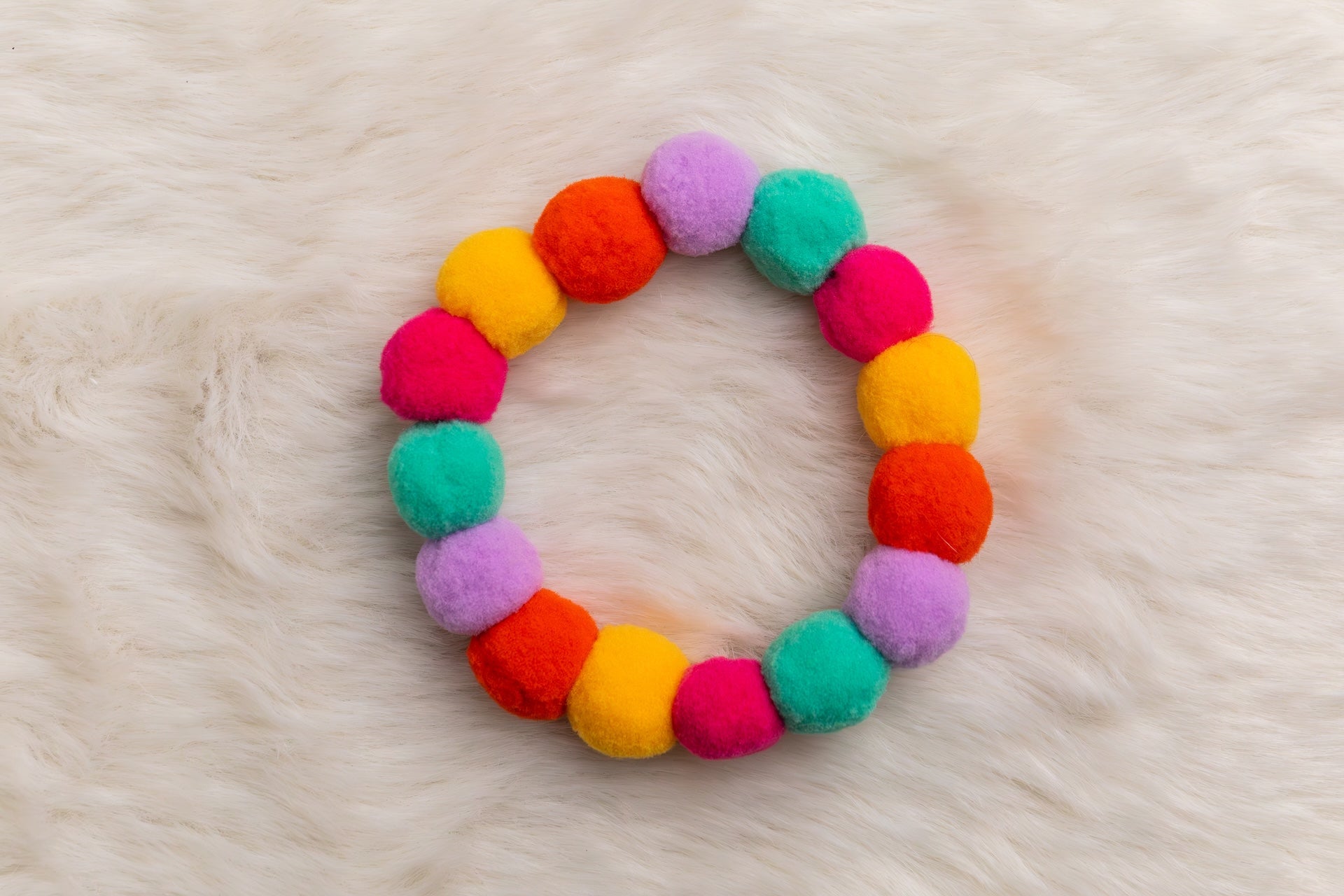 Pom Pom Beaded Collar Multicolor 1 - Bundle of 5
