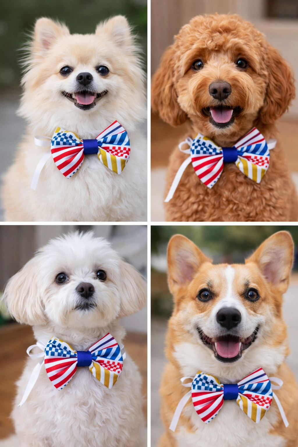 Happy Checks & Stripes BowTie - Bundle of 5