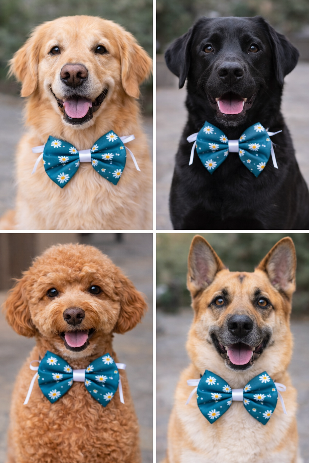 Daisies on Teal Bowties- Bundle of 5